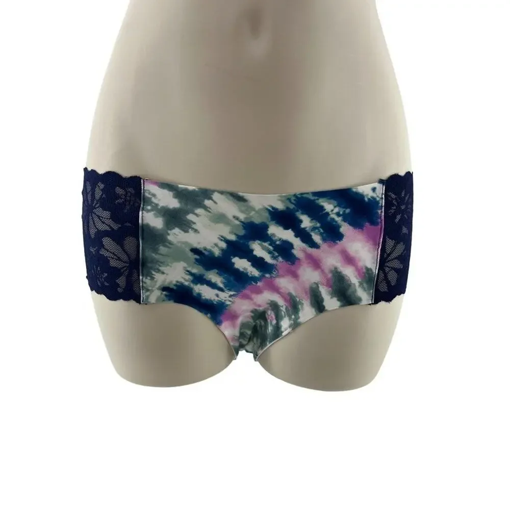 PINK Victoria's Secret Cheekster Colorful Tie Dye Lace Hip Accent Small